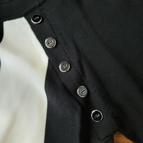 NWT Elegant Black and Blue Long Sleeve Dress 7th Avenue New York and Company - Picture 8 of 12